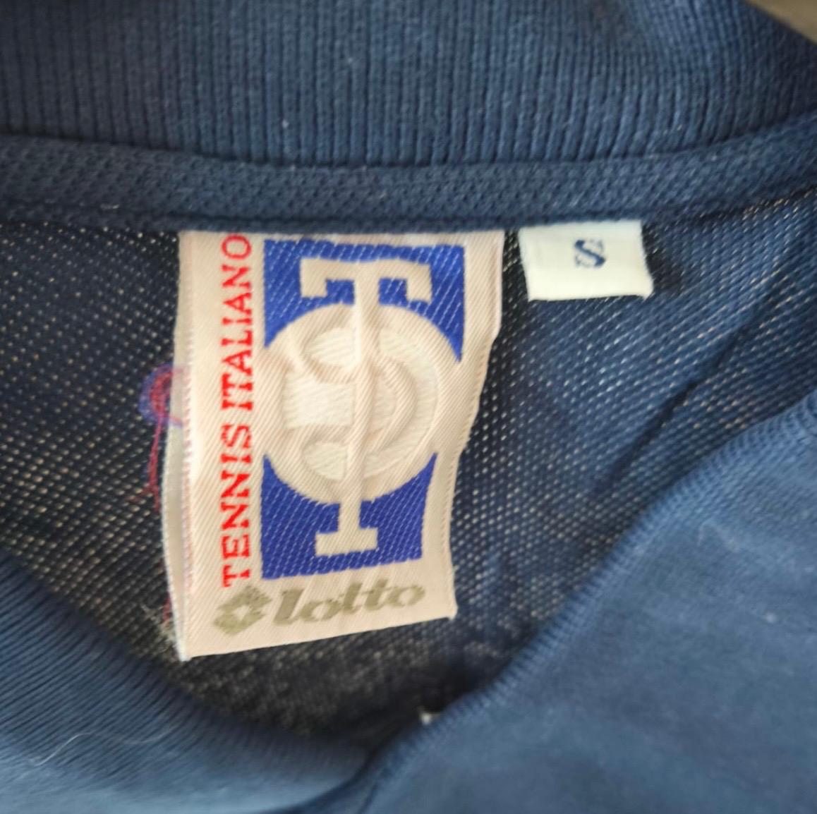 Tennis Italiano Vintage Button-Up Shirt – Navy Blue – S