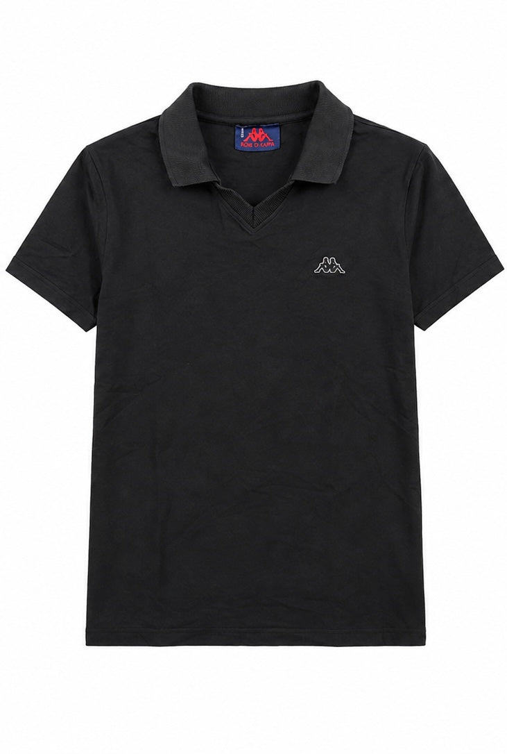 Kappa V-Neck Ανδρικό Polo Μαύρο-M