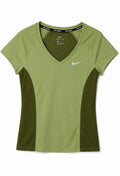 Nike Running Dri-FIT V-Neck T-Shirt – Olive Green-S