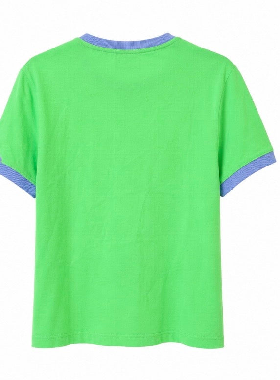 FILA Neon Green Ringer T-Shirt-S