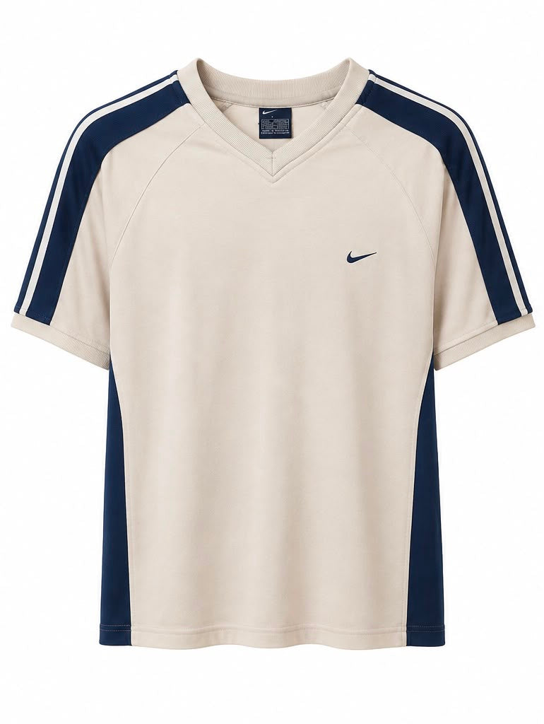 Nike Ανδρικό T-Shirt Μπλουζάκι – Εκρού / Μπλε – L
