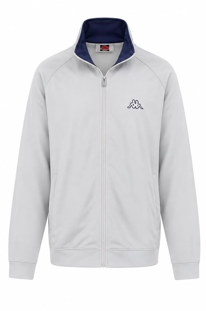 Kappa Track Jacket – Light Grey / Navy-XXL