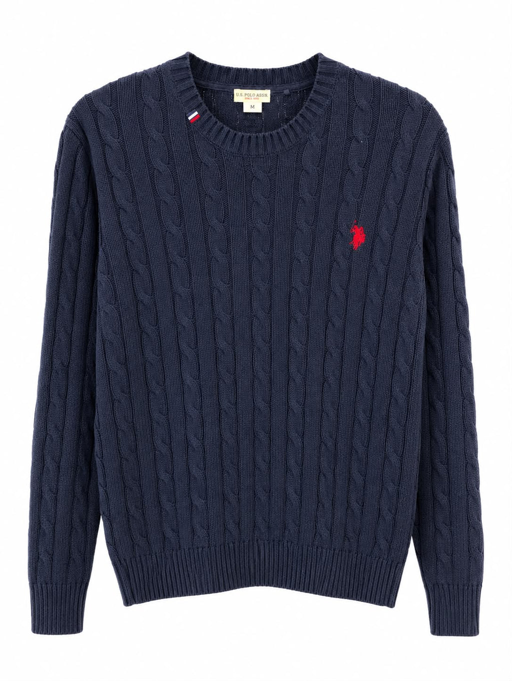 U.S. Polo Assn. Cable Knit Sweater – Navy Blue-M