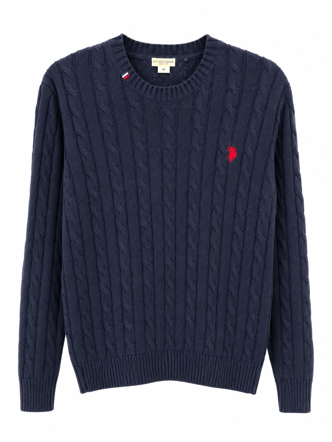 U.S. Polo Assn. Cable Knit Sweater – Navy Blue-M