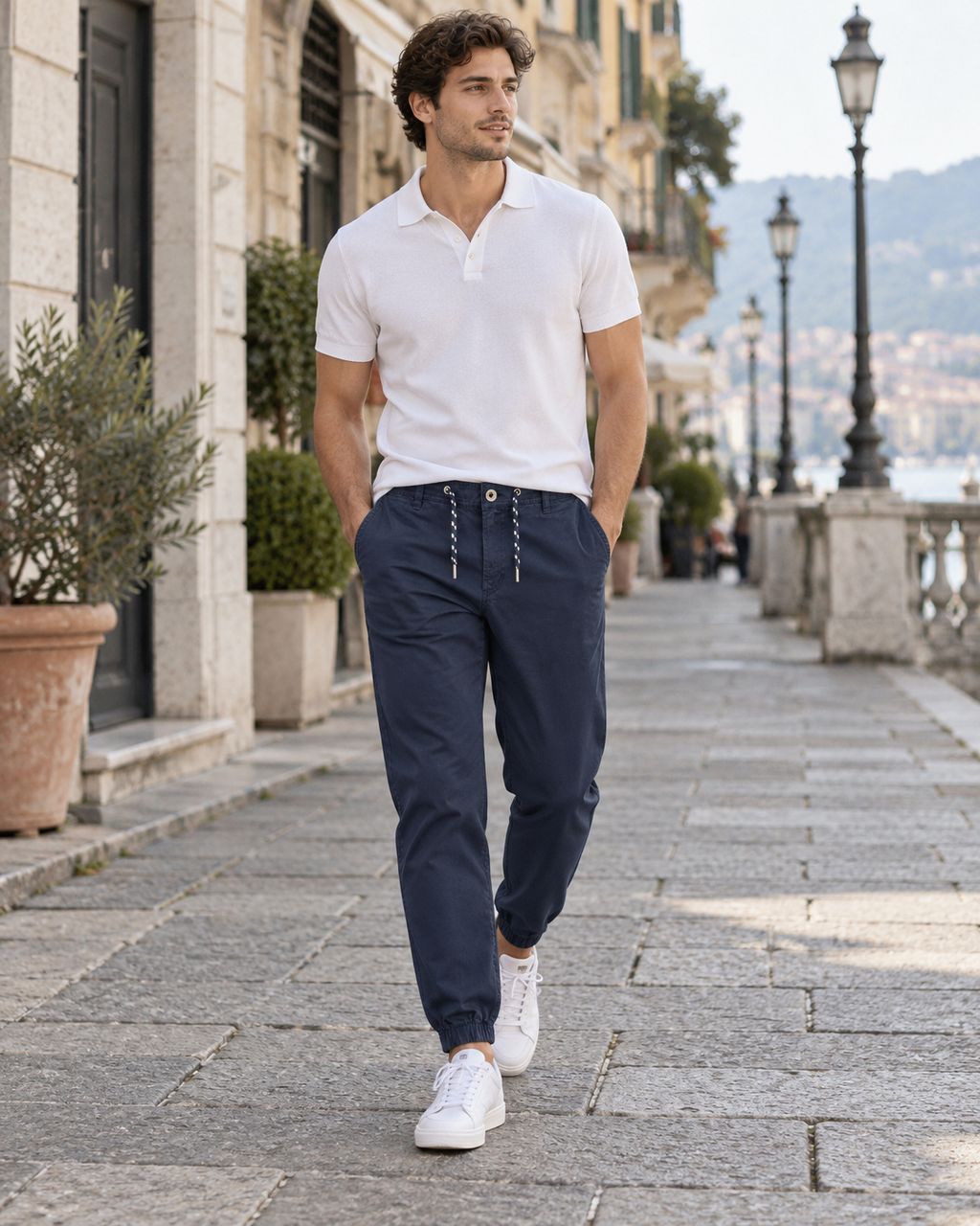 Timberland Ανδρικό Chino Jogger Παντελόνι Μπλε - S