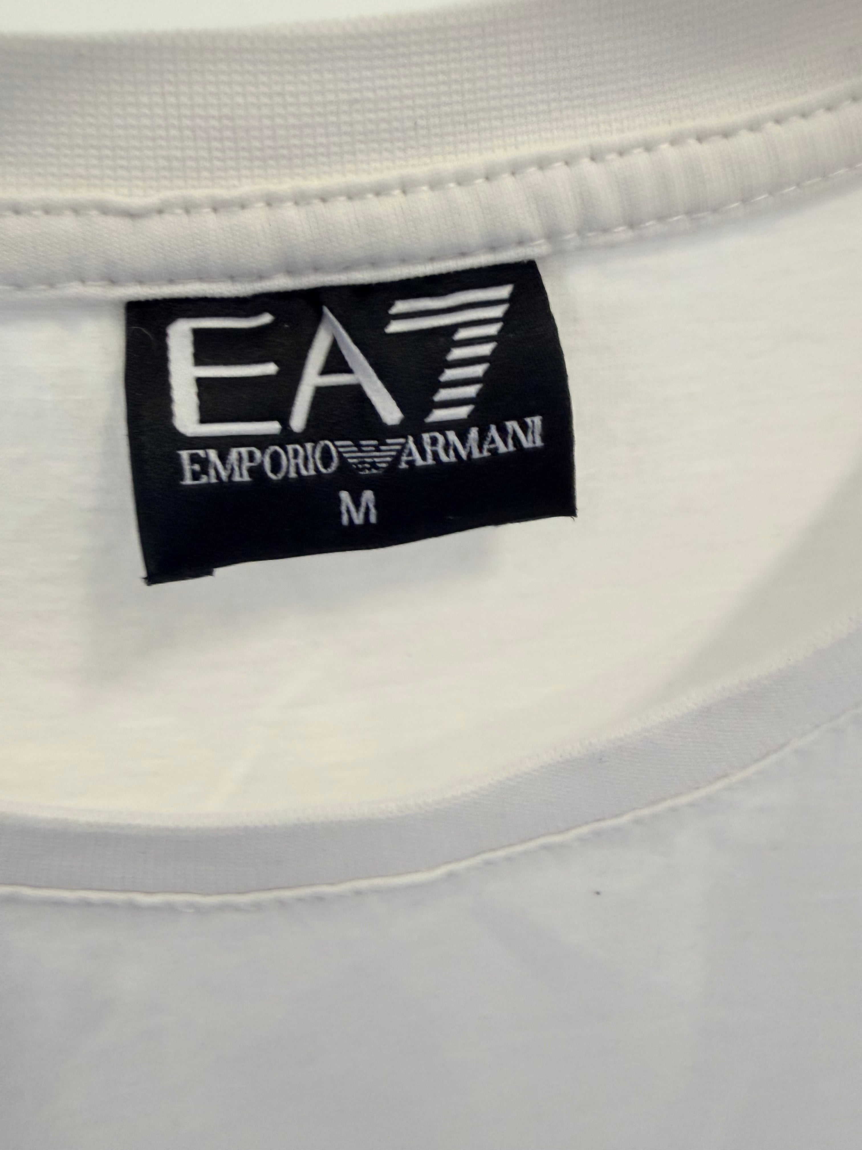 EA7 Emporio Armani White Logo T-Shirt-M