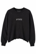 Pyrex Γυναικείο Crop Φούτερ Μαύρο με Strass Logo – S