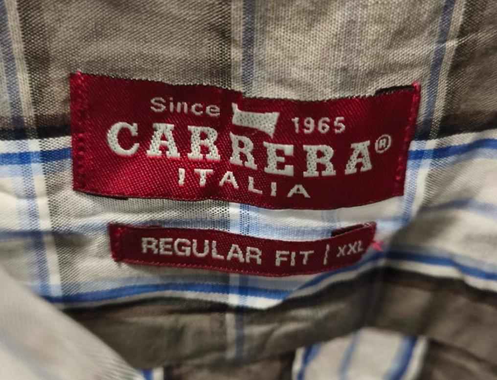 Carrera Ανδρικό Κοντομάνικο Πουκάμισο – Καφέ Καρό – XXL