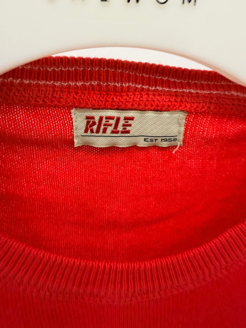 Rifle Fine Knit Crew Neck Sweater – Red-M