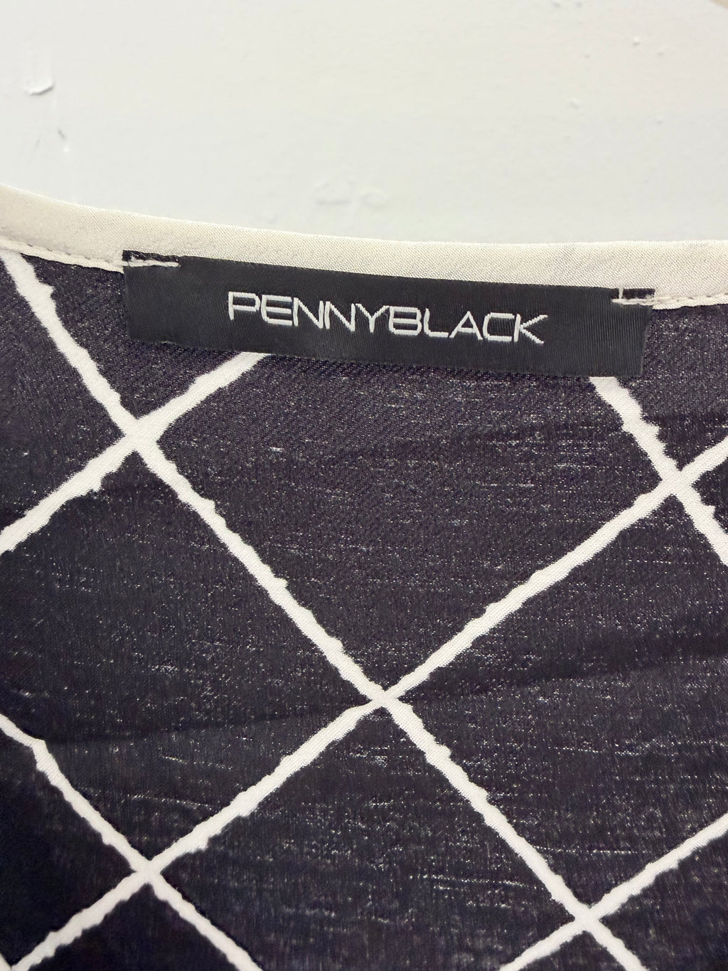 Pennyblack Γυναικεία Μπλούζα με Γεωμετρικό Print – Μαύρη/Λευκή-L