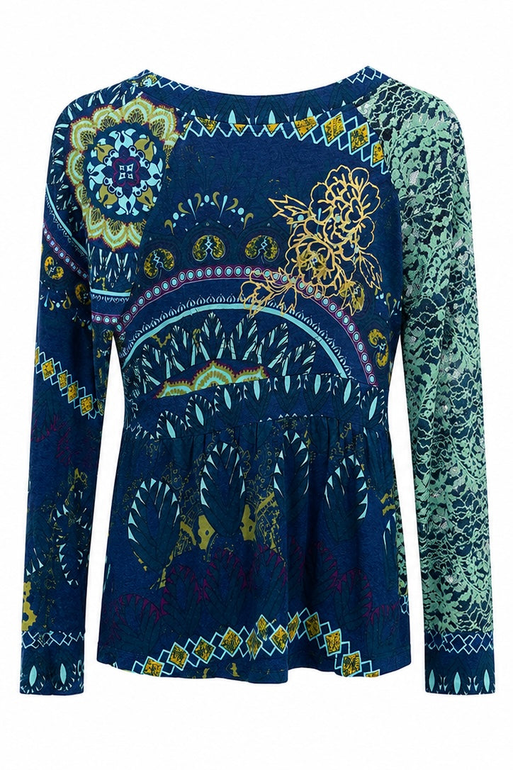 Desigual Printed Long Sleeve Top – Multicolor-M