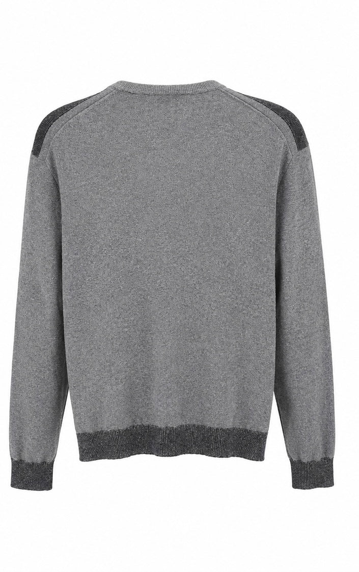 GUESS World Class Logo Knit Sweater – Grey-XL