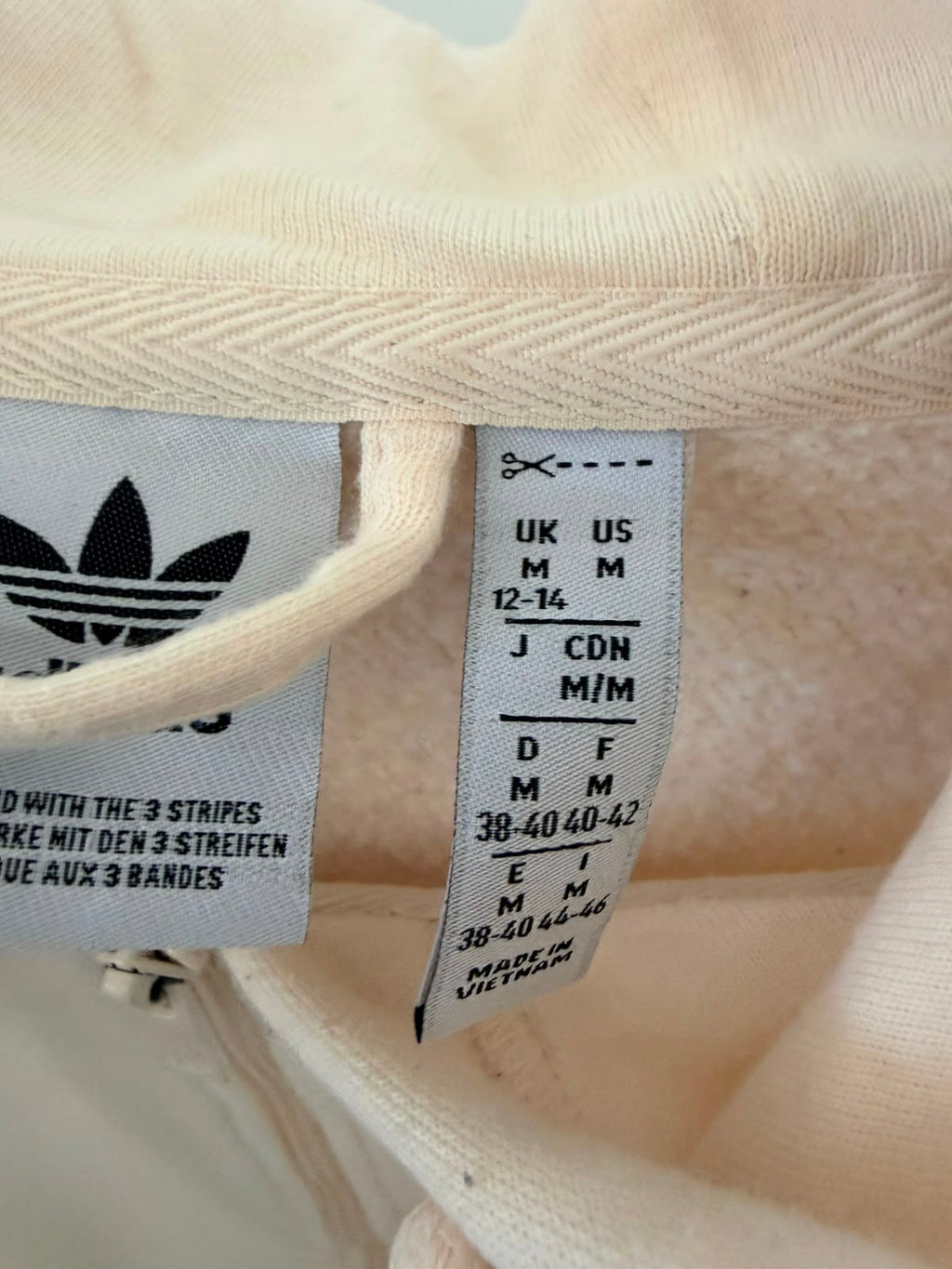 Adidas Originals Full Zip Hoodie – Cream / Beige-M