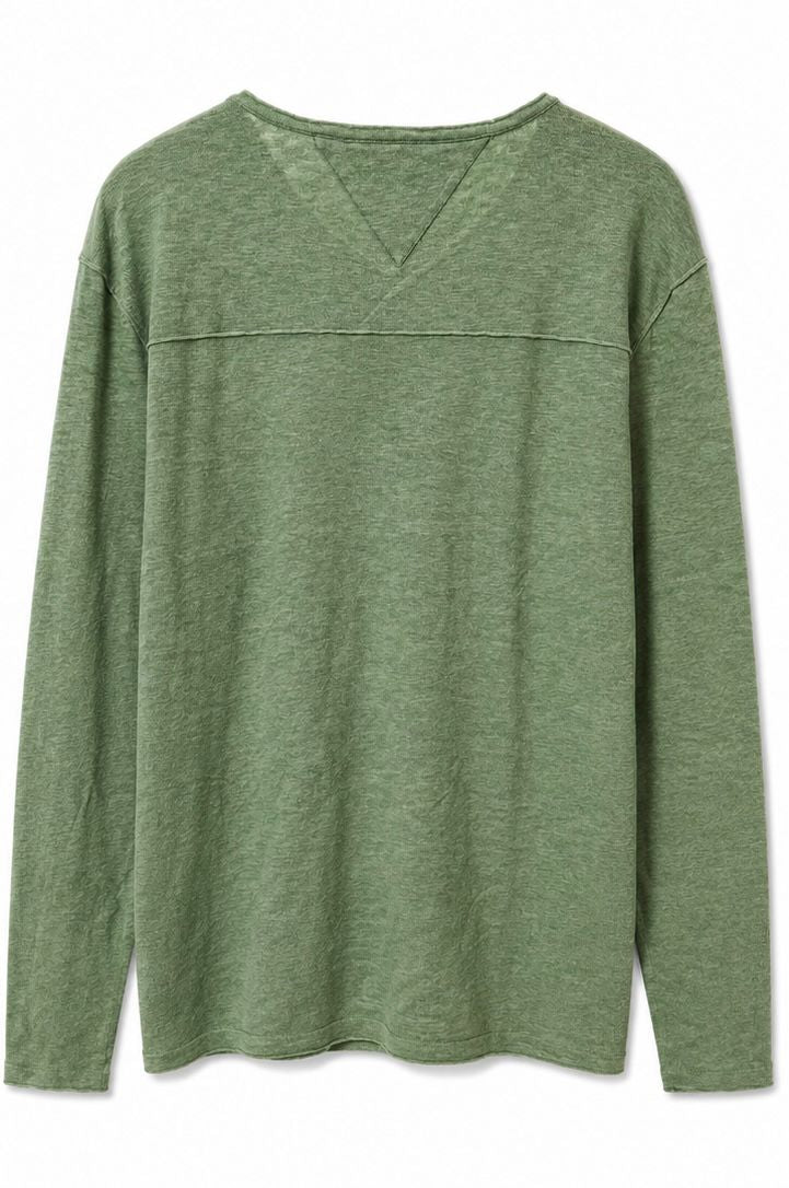 Tommy Hilfiger Denim Ανδρική Μακρυμάνικη Μπλούζα V-Neck Χακί-M