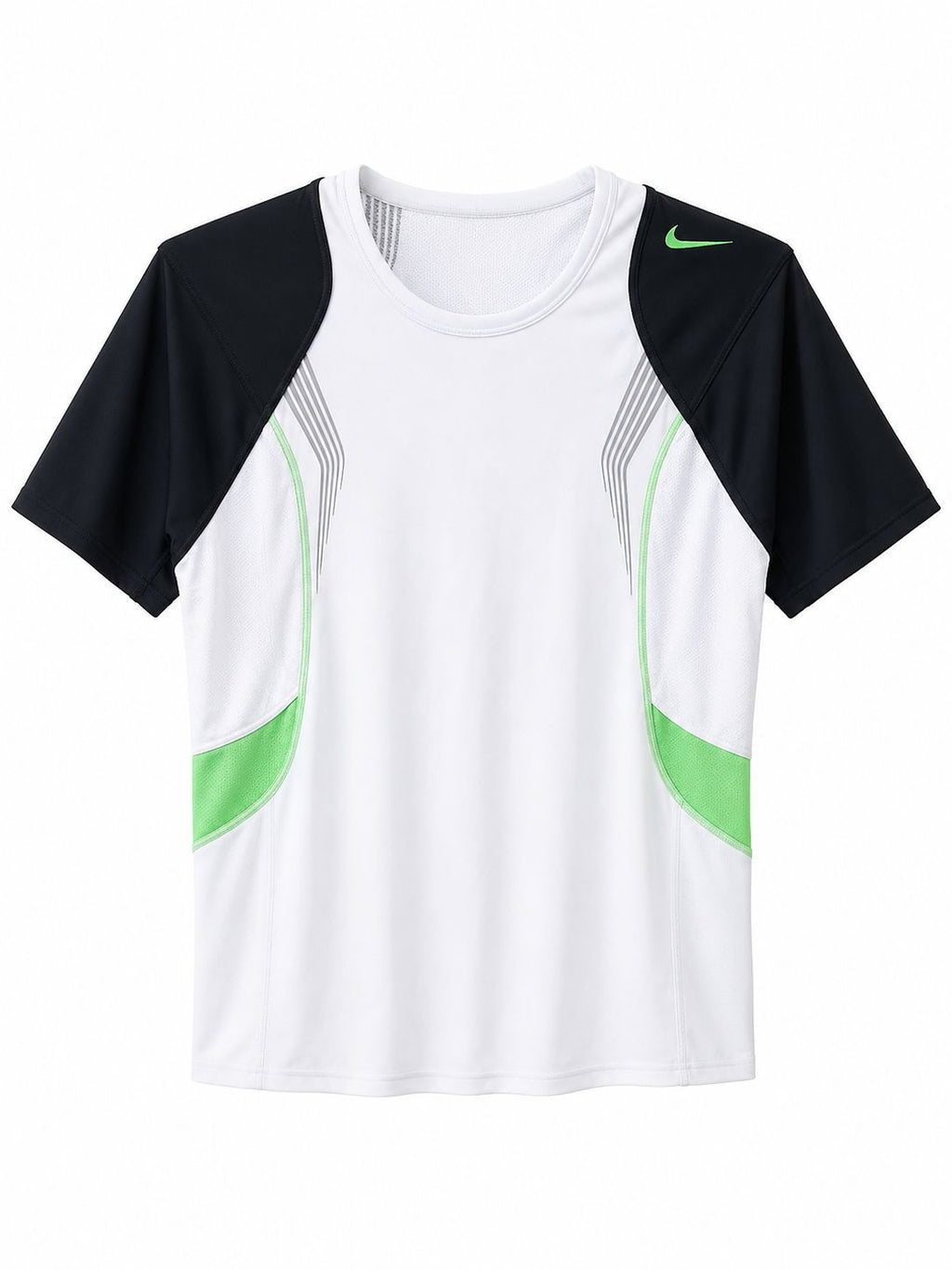 Nike Dri-FIT Performance Running T-Shirt – White/Black/Volt-M