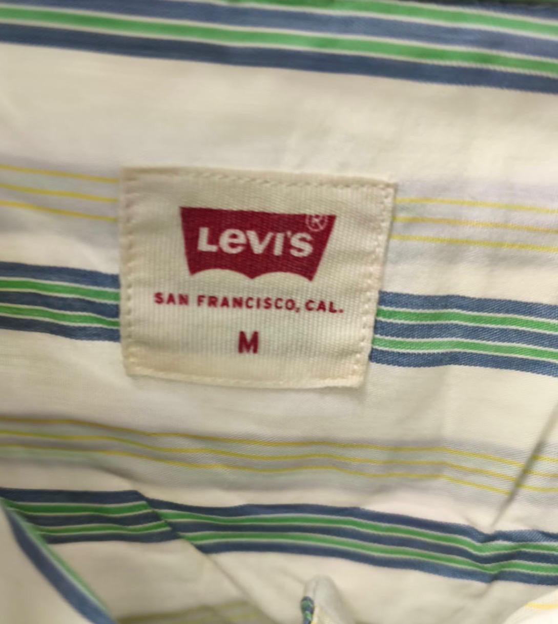 Levi’s Ανδρικό Κοντομάνικο Ριγέ Πουκάμισο – Λευκό/Πράσινο – M