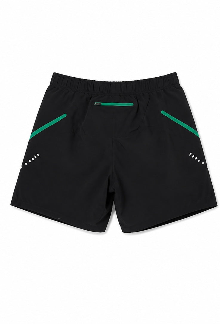 ASICS Running Shorts – Black/Green-M