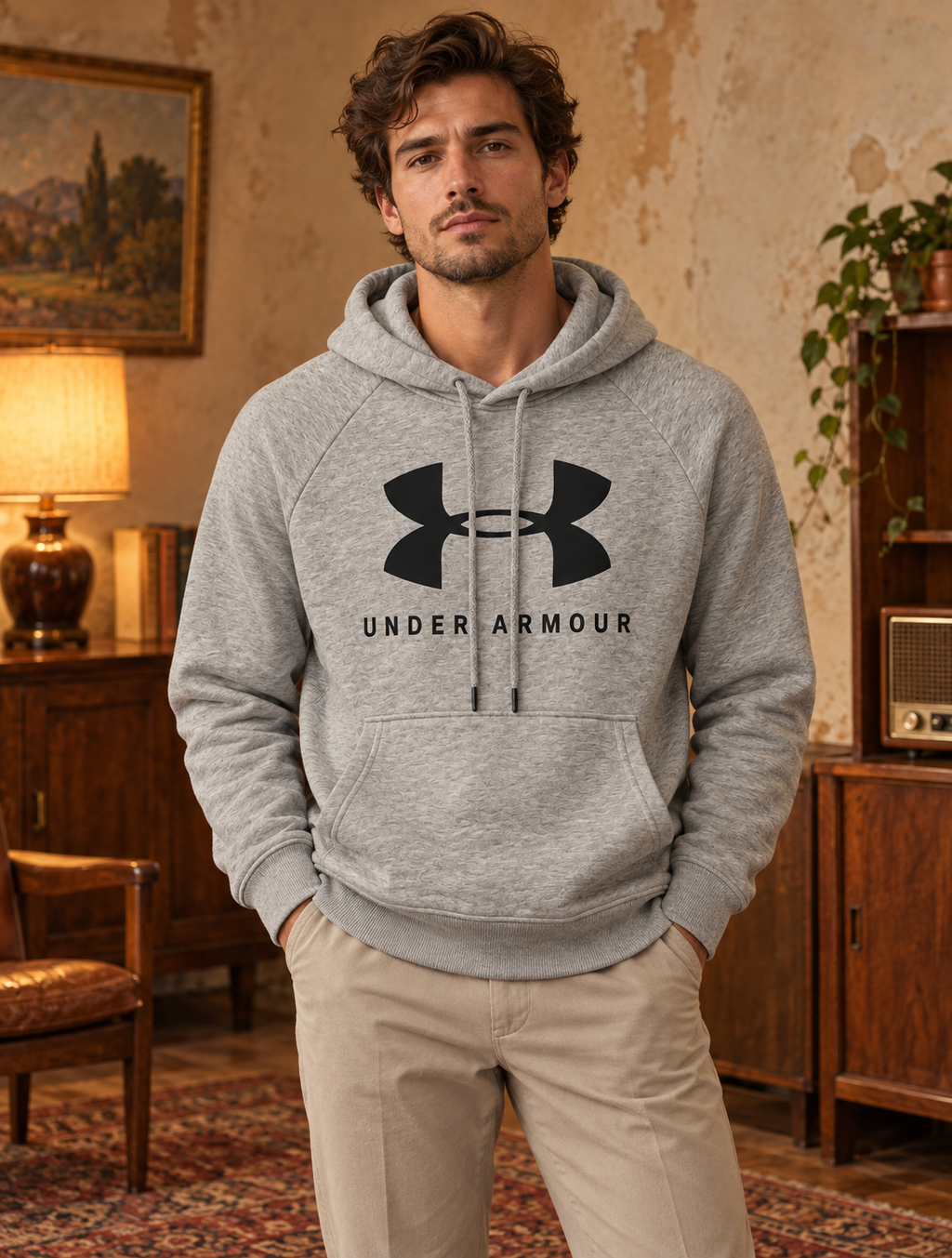 Under Armour Ανδρικό Φούτερ Γκρι - S