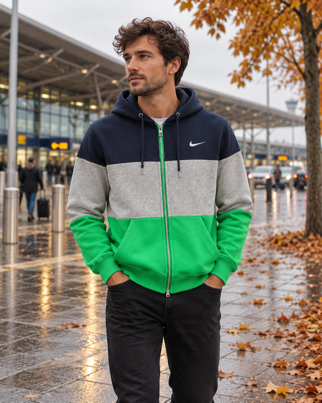 Nike Ανδρική Ζακέτα Πράσινη - M