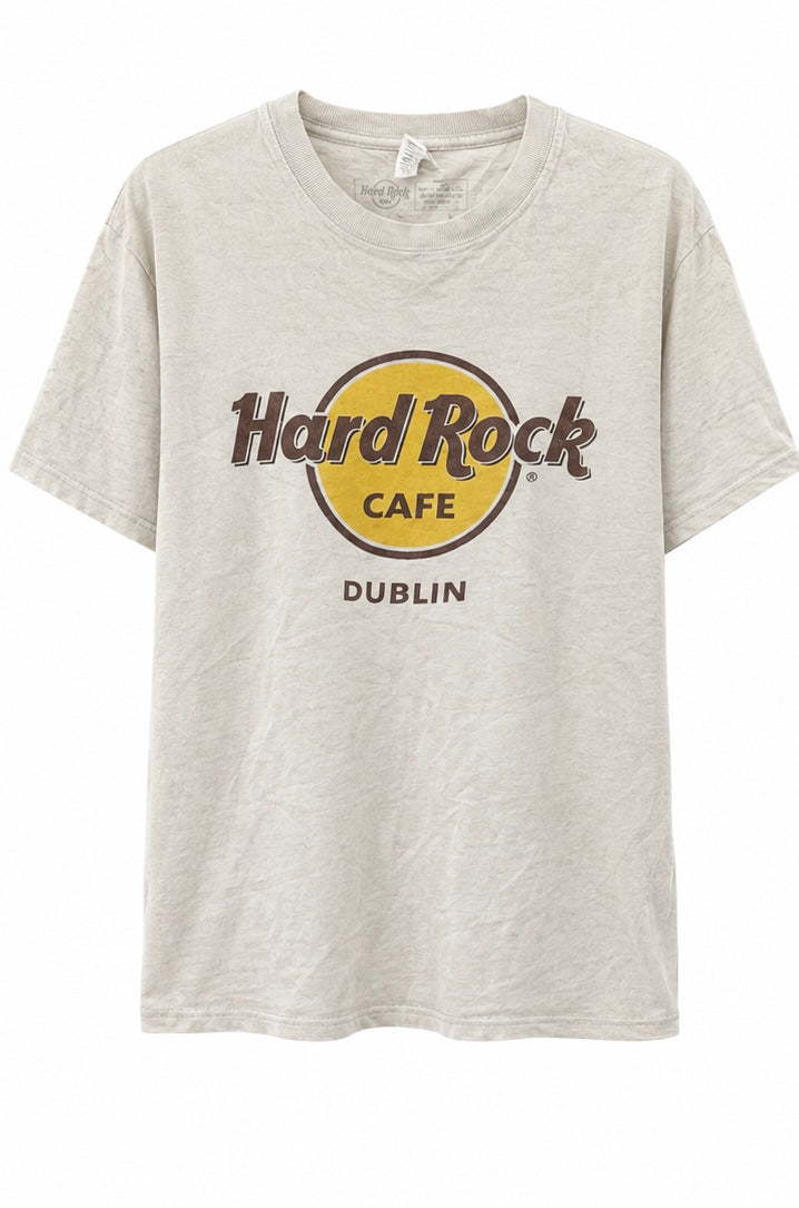 Hard Rock Cafe Ανδρικό T-Shirt Μπλουζάκι – Dublin – Εκρού-M