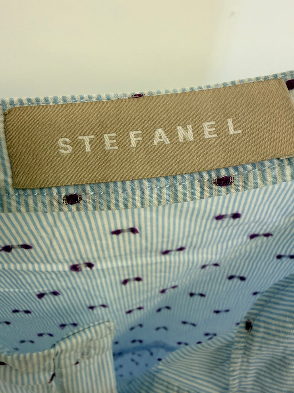 Stefanel Γυναικεία Ριγέ Μπλούζα με Βολάν – Γαλάζια-L