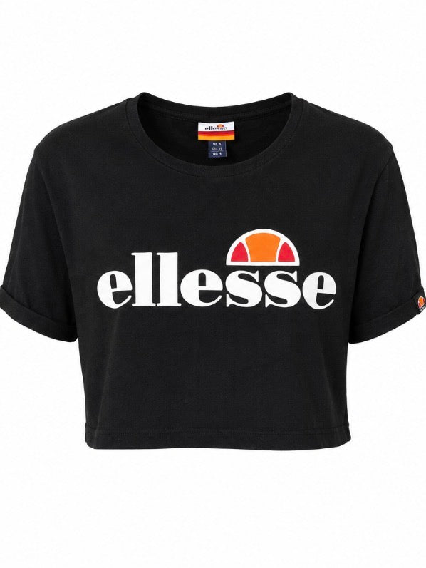 Ellesse Μαύρο Crop T-Shirt Γυναικείο-M