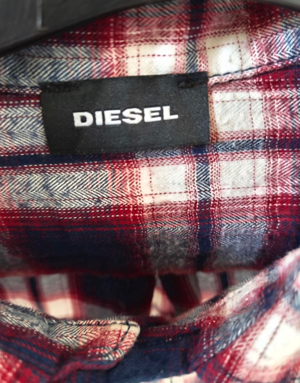 Diesel Ανδρικό Καρό Πουκάμισο Team Diesel με Logo Μανίκια-XL