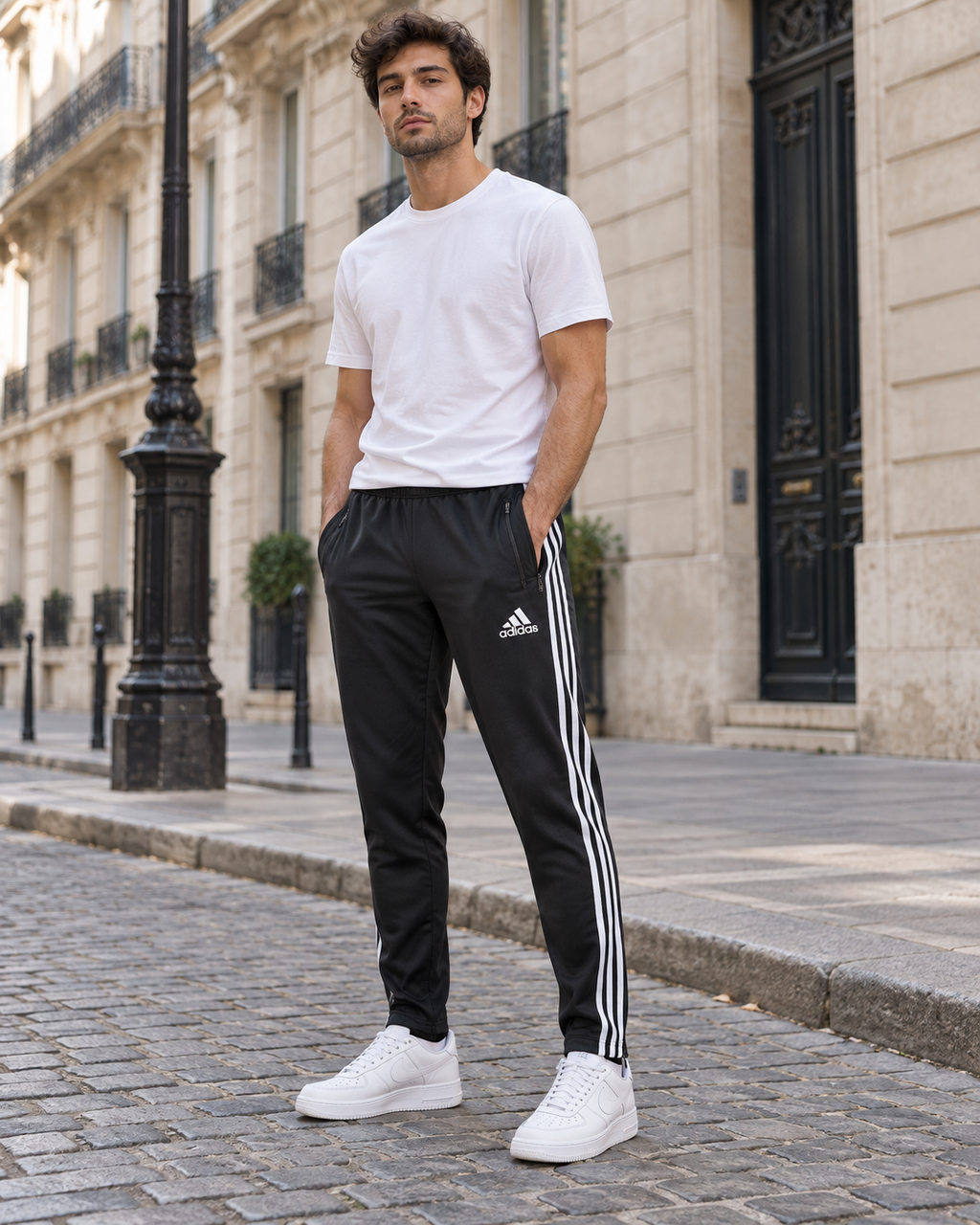 Adidas Ανδρικό Παντελόνι Φόρμας Μαύρο - M