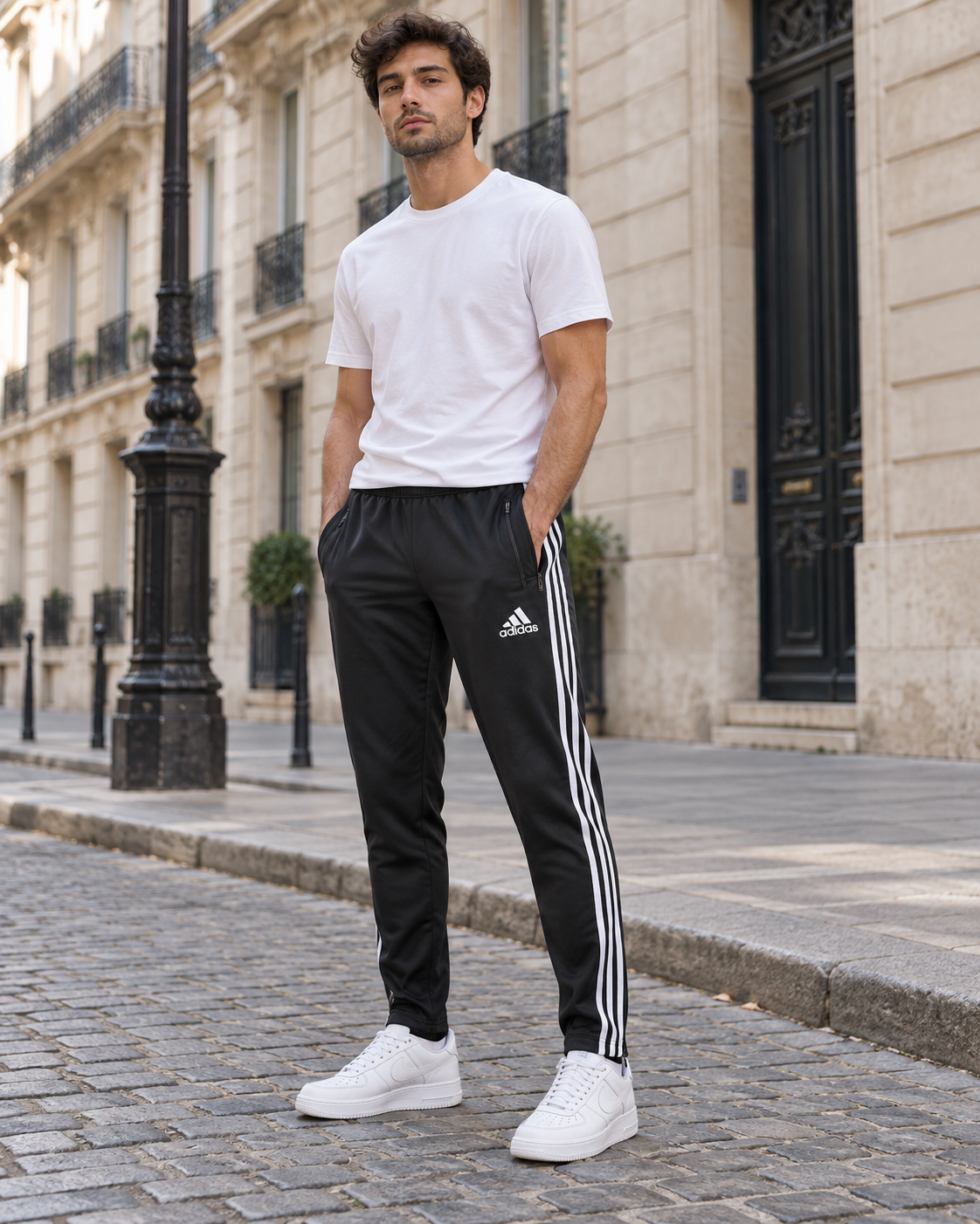 Adidas Ανδρικό Παντελόνι Φόρμας Μαύρο - M
