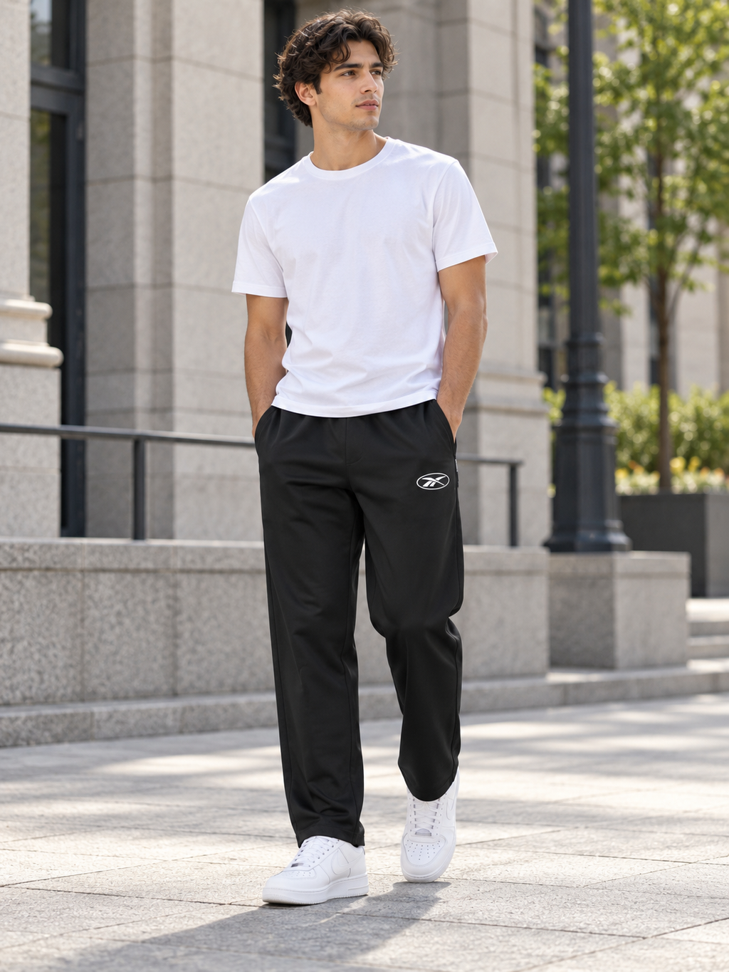 Reebok Ανδρικό Παντελόνι Φόρμας Μαύρο - XL