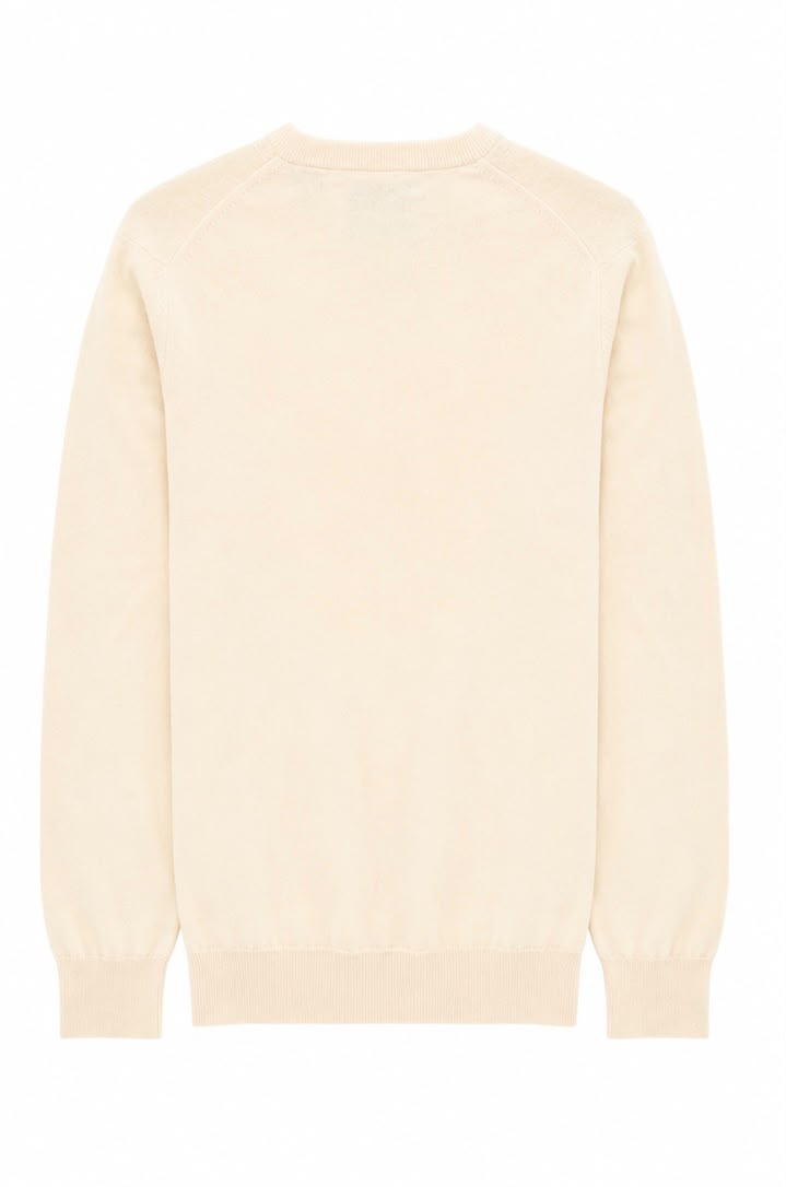 GANT Super Fine Lambswool Ανδρικό Πλεκτό V-Neck Εκρού-S