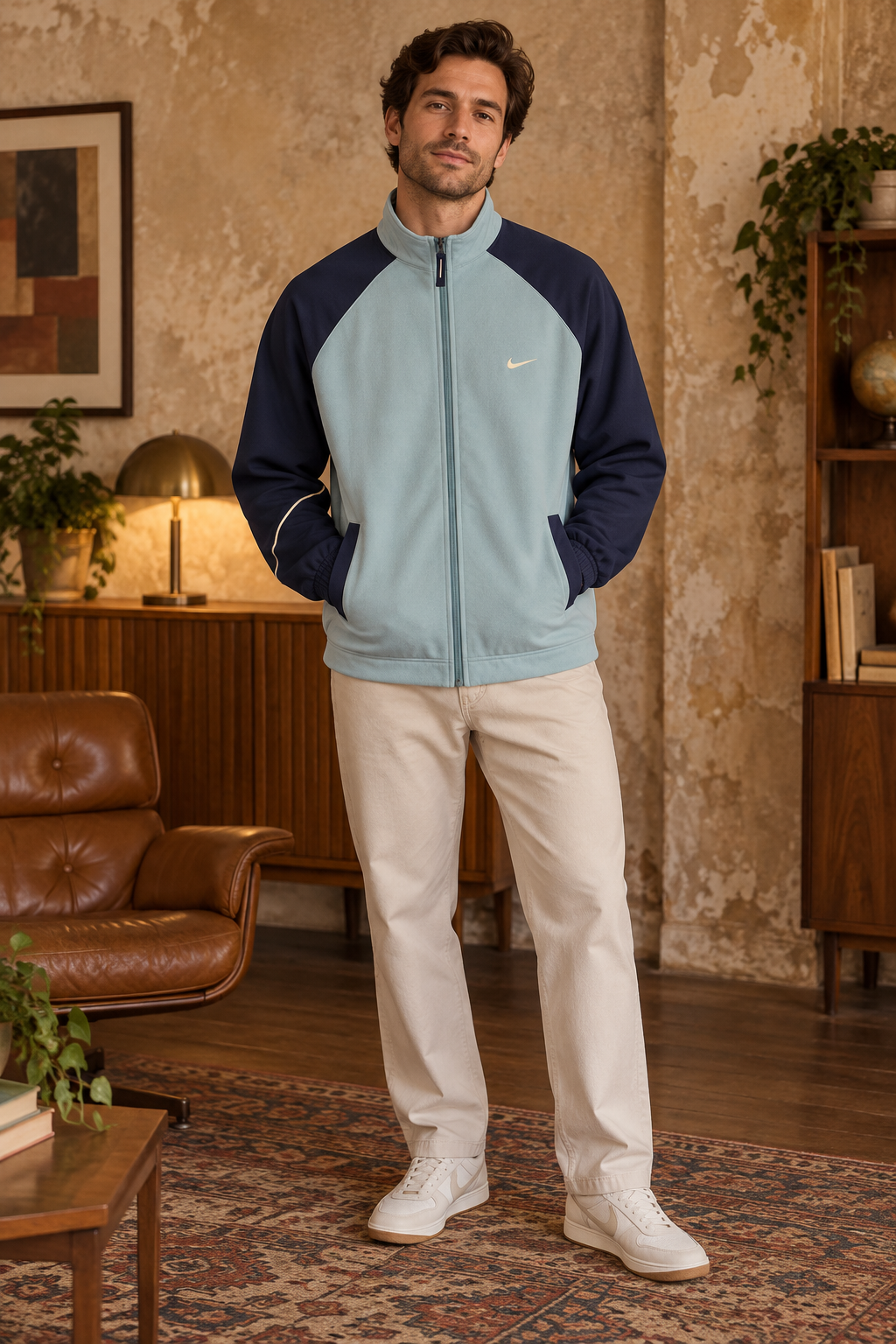 Nike Ανδρική Ζακέτα Γαλάζια Μπλε - XL