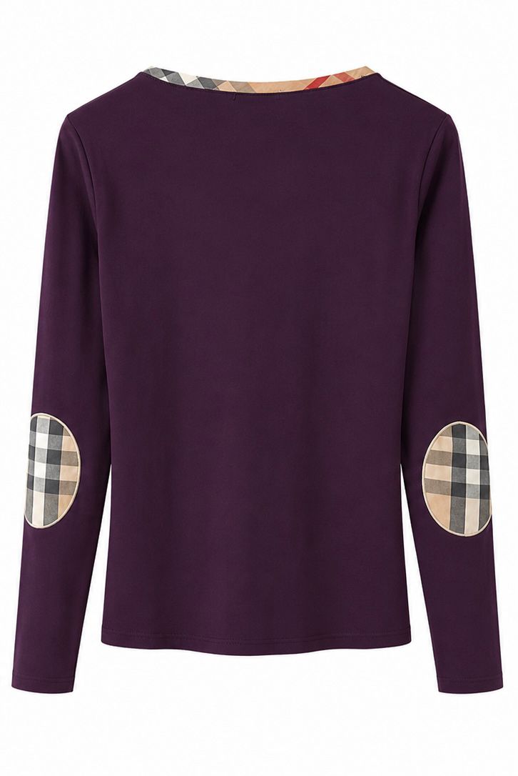 Burberry London Γυναικεία Μπλούζα Μωβ με Nova Check Λεπτομέρειες – M