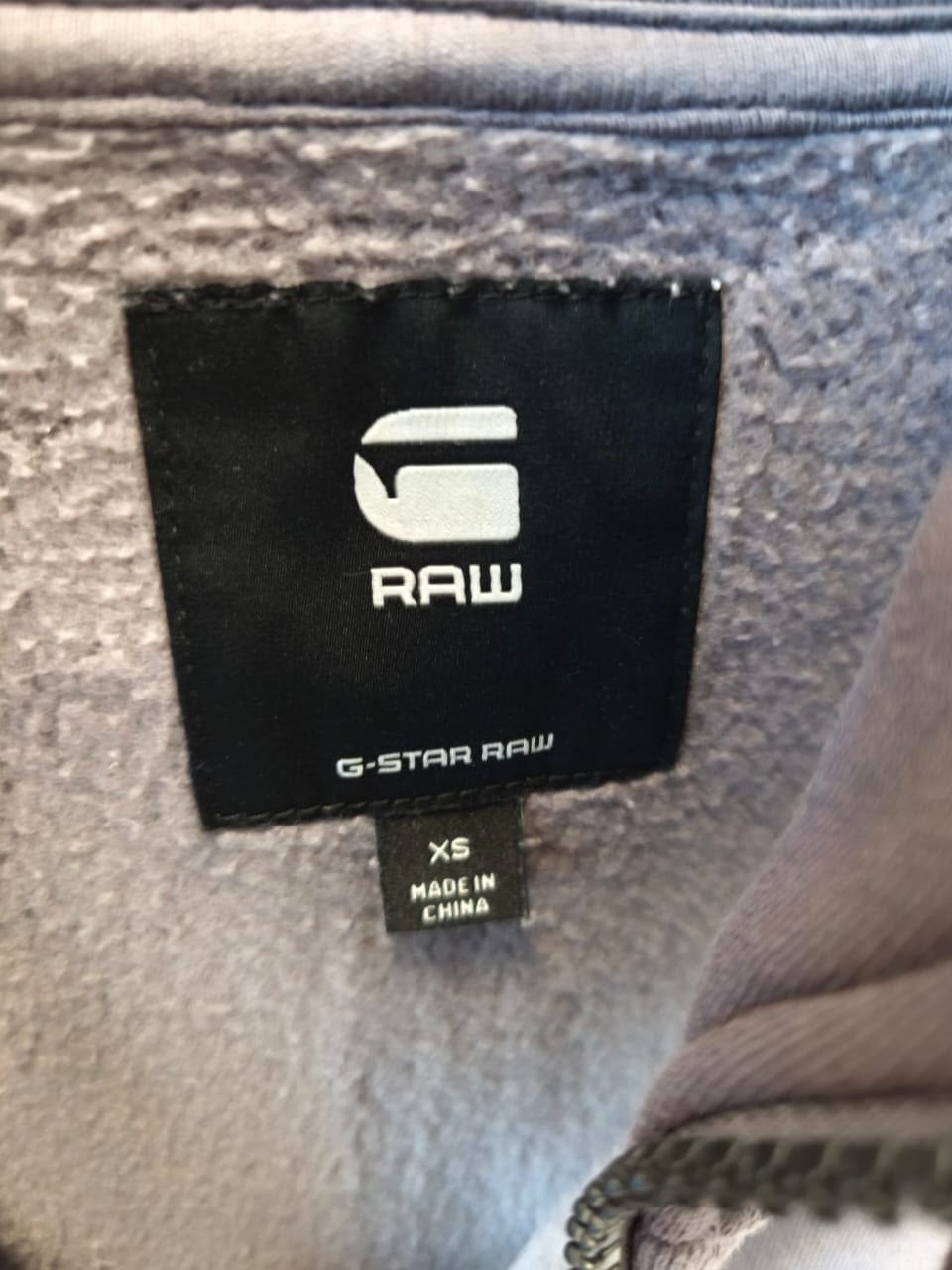 G-RAW Full Zip Hoodie – Taupe / Stone Grey-XS