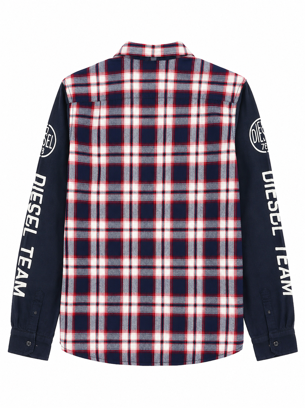 Diesel Ανδρικό Καρό Πουκάμισο Team Diesel με Logo Μανίκια-XL