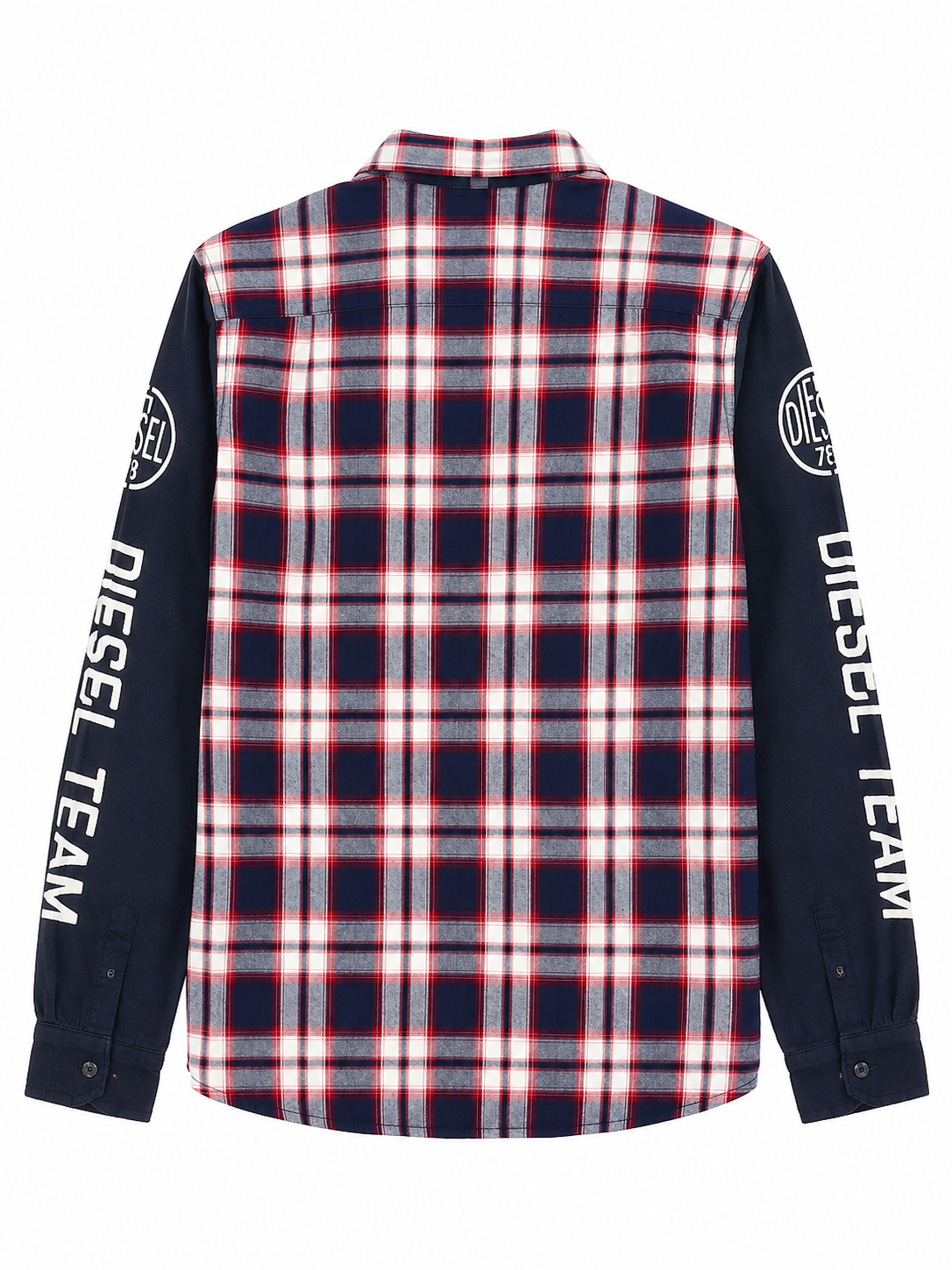Diesel Ανδρικό Καρό Πουκάμισο Team Diesel με Logo Μανίκια-XL
