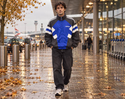 Adidas Ανδρικό Μπουφάν Μπλε - XL