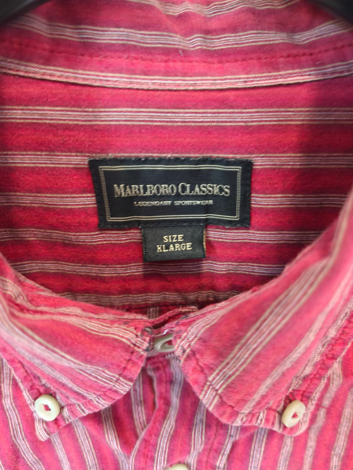 Marlboro Classics Striped Shirt – Red-XL