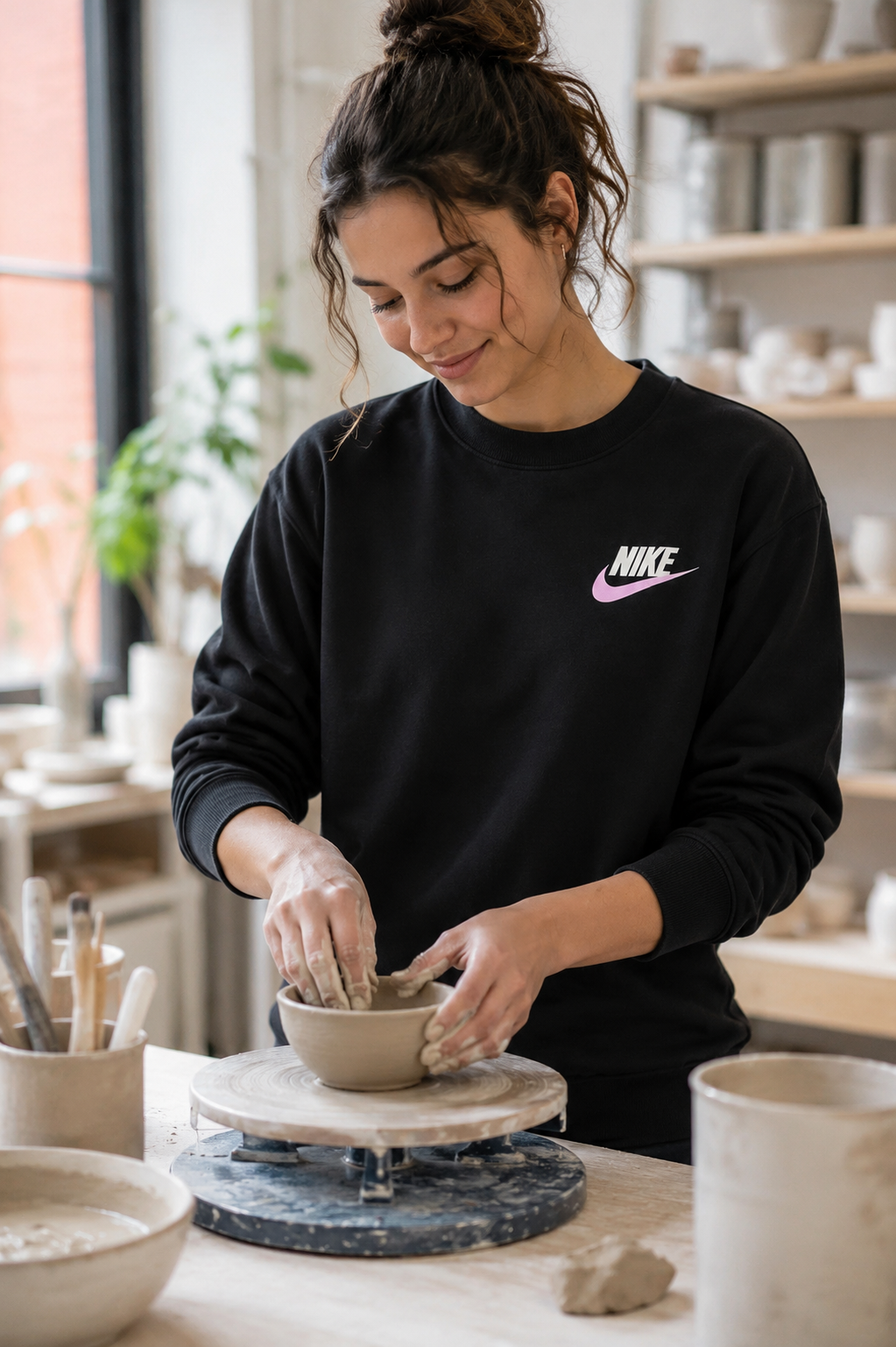 Nike Γυναικείο  Φούτερ Μπλουζάκι – Μαύρο – S