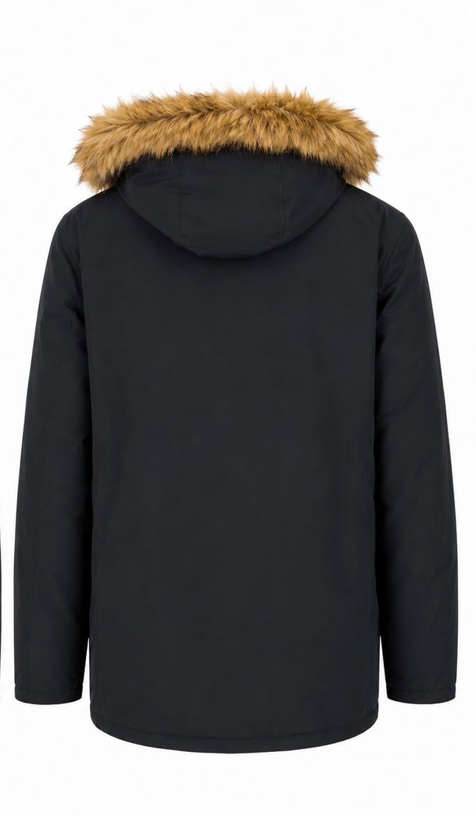 Woolrich Arctic Parka Γυναικείο Down Μπουφάν Μαύρο με Γούνα στην Κουκούλα-XL