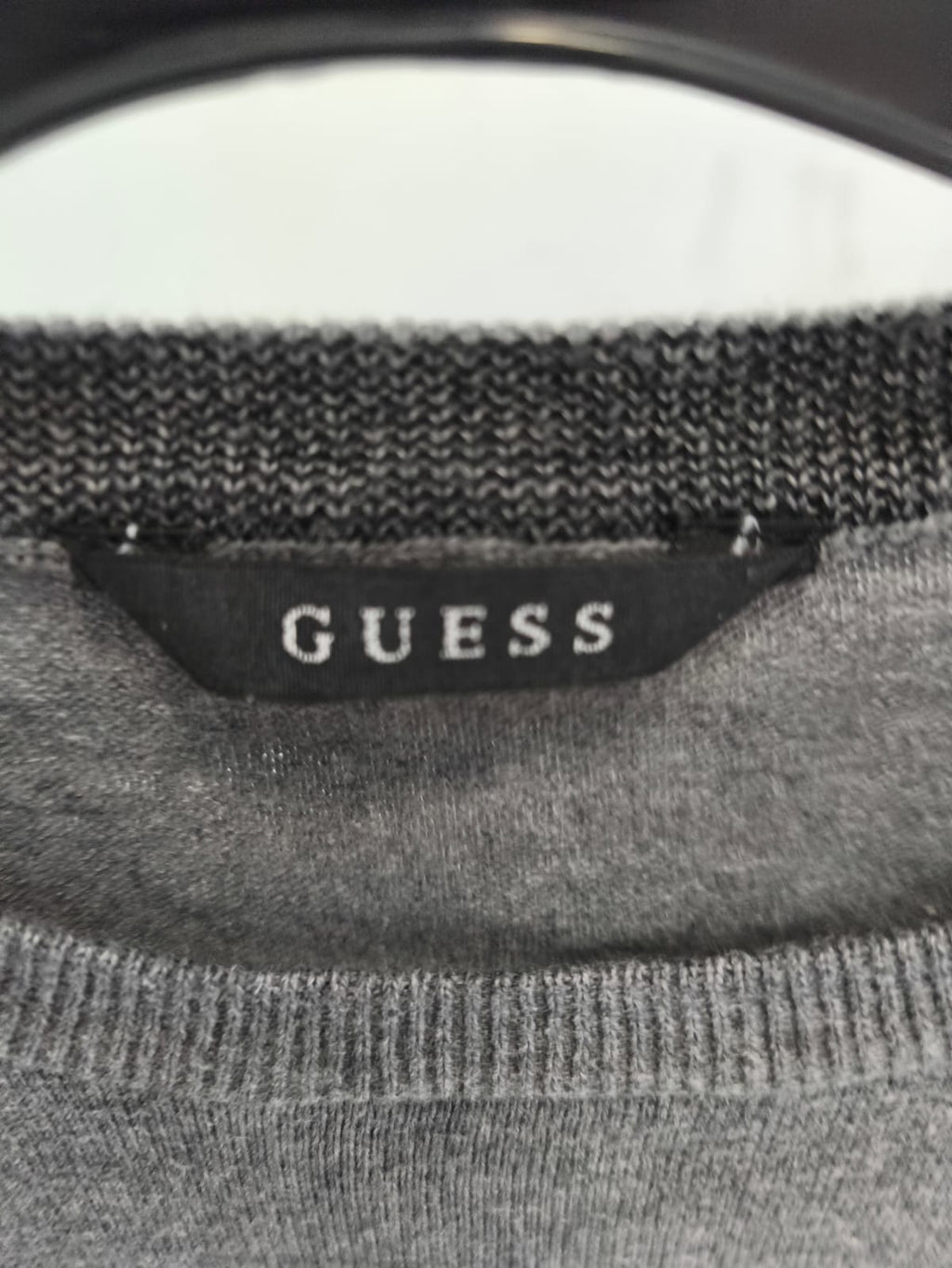 GUESS World Class Logo Knit Sweater – Grey-XL