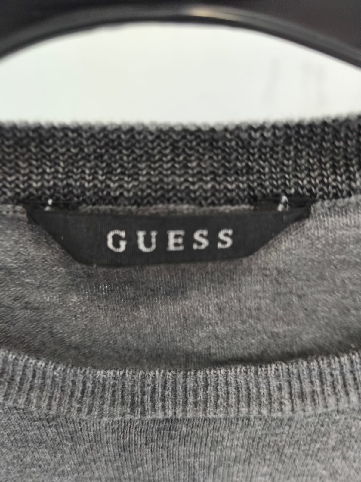 GUESS World Class Logo Knit Sweater – Grey-XL