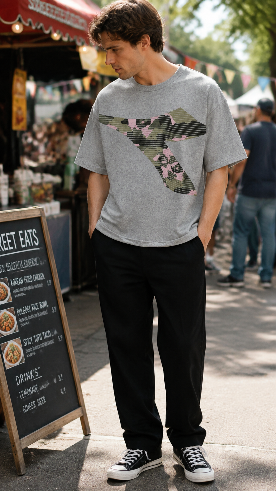 Diadora Ανδρικό T-Shirt Μπλουζάκι – Γκρι – XL
