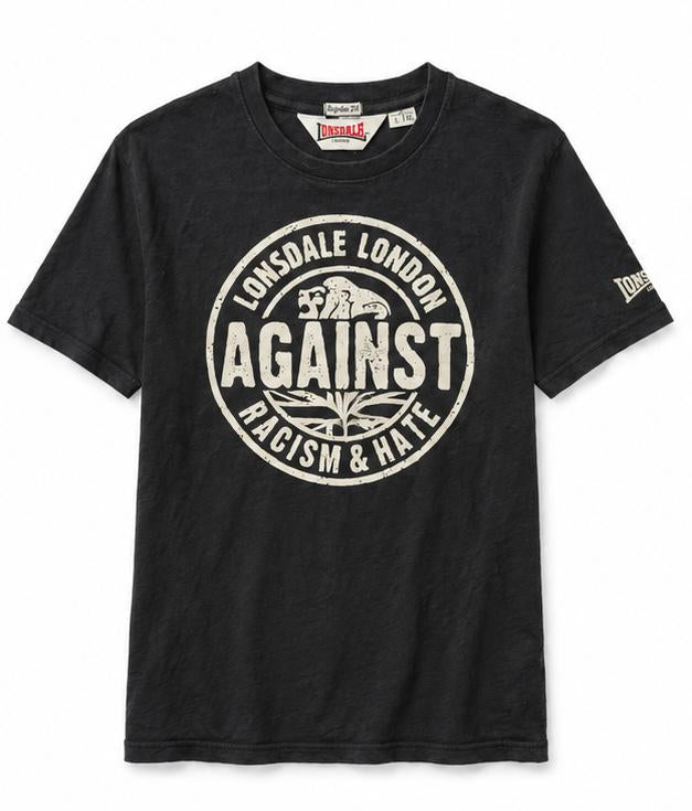 Lonsdale Ανδρικό T-Shirt Μπλουζάκι Against Racism & Hate – Μαύρο – L