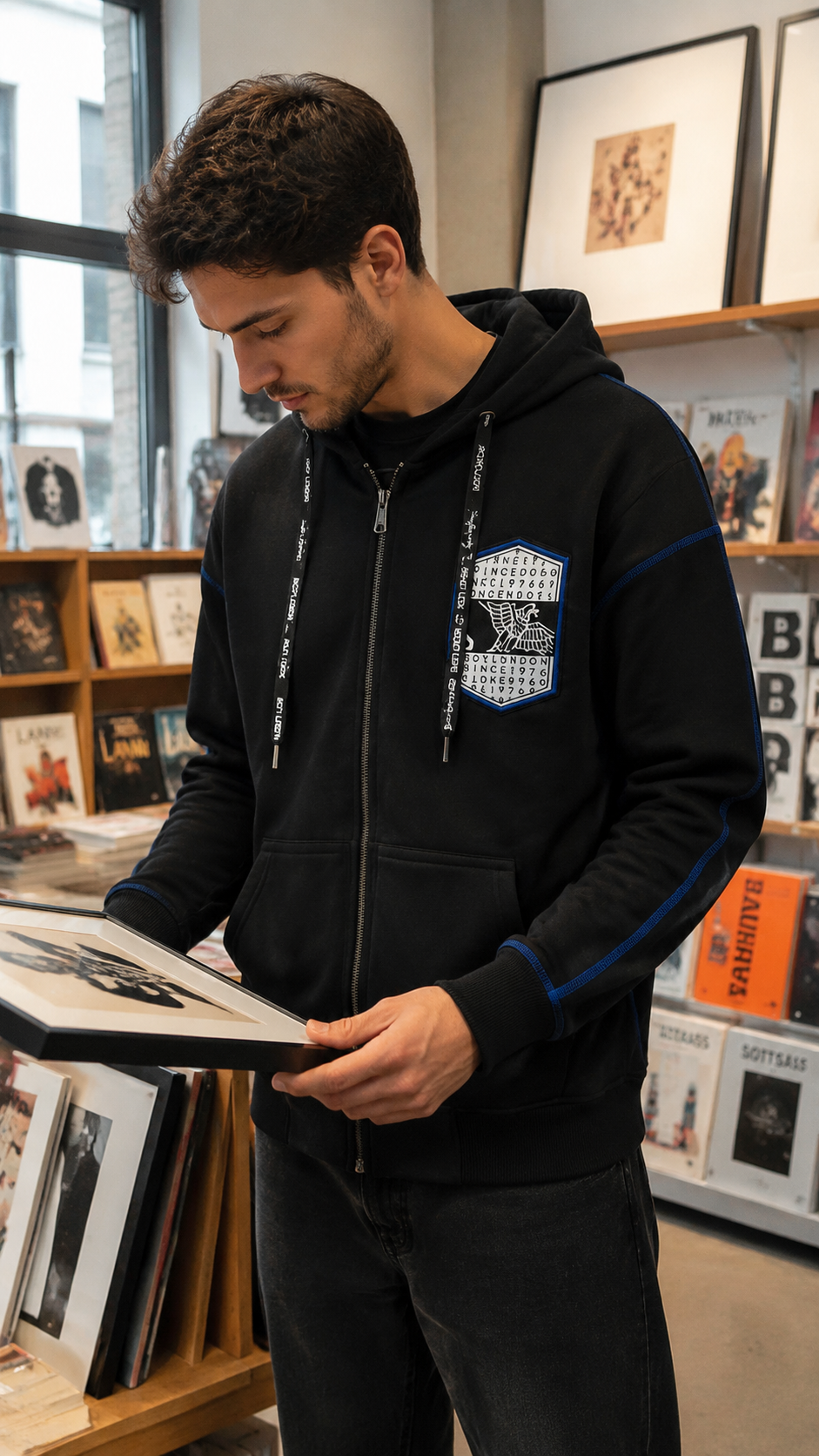 BOY London Ανδρική Ζακέτα Φούτερ – Μαύρο – XS