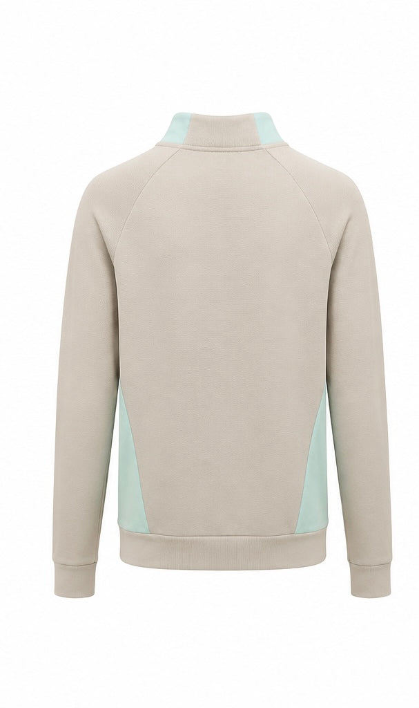 Adidas Ανδρικό Φούτερ Half-Zip – Εκρού / Mint – Large
