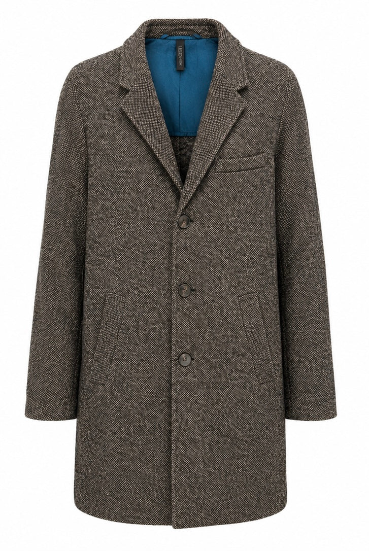 Liu Jo Uomo Wool Blend Coat – Brown Tweed-XL
