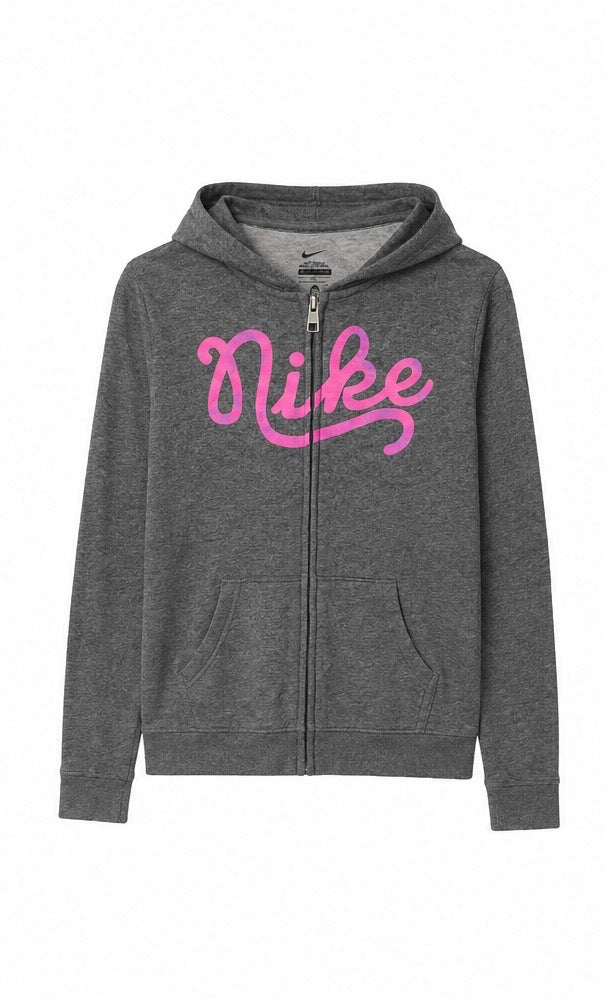 Nike Γυναικεία Ζακέτα Hoodie – Γκρι / Ροζ – XL