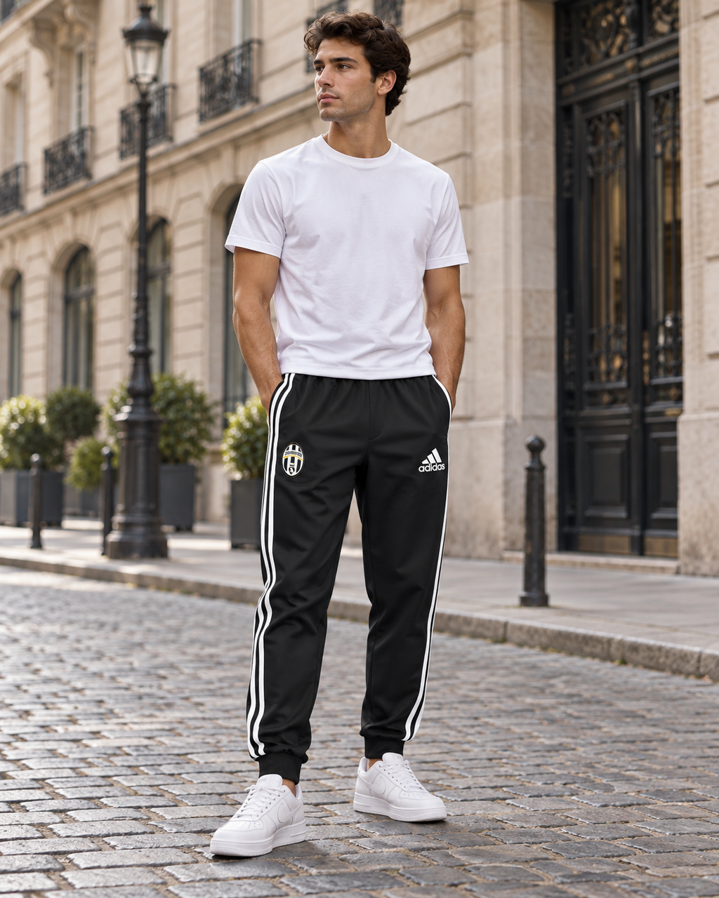 Adidas Juventus Παιδικό Παντελόνι Φόρμας Μαύρο - L