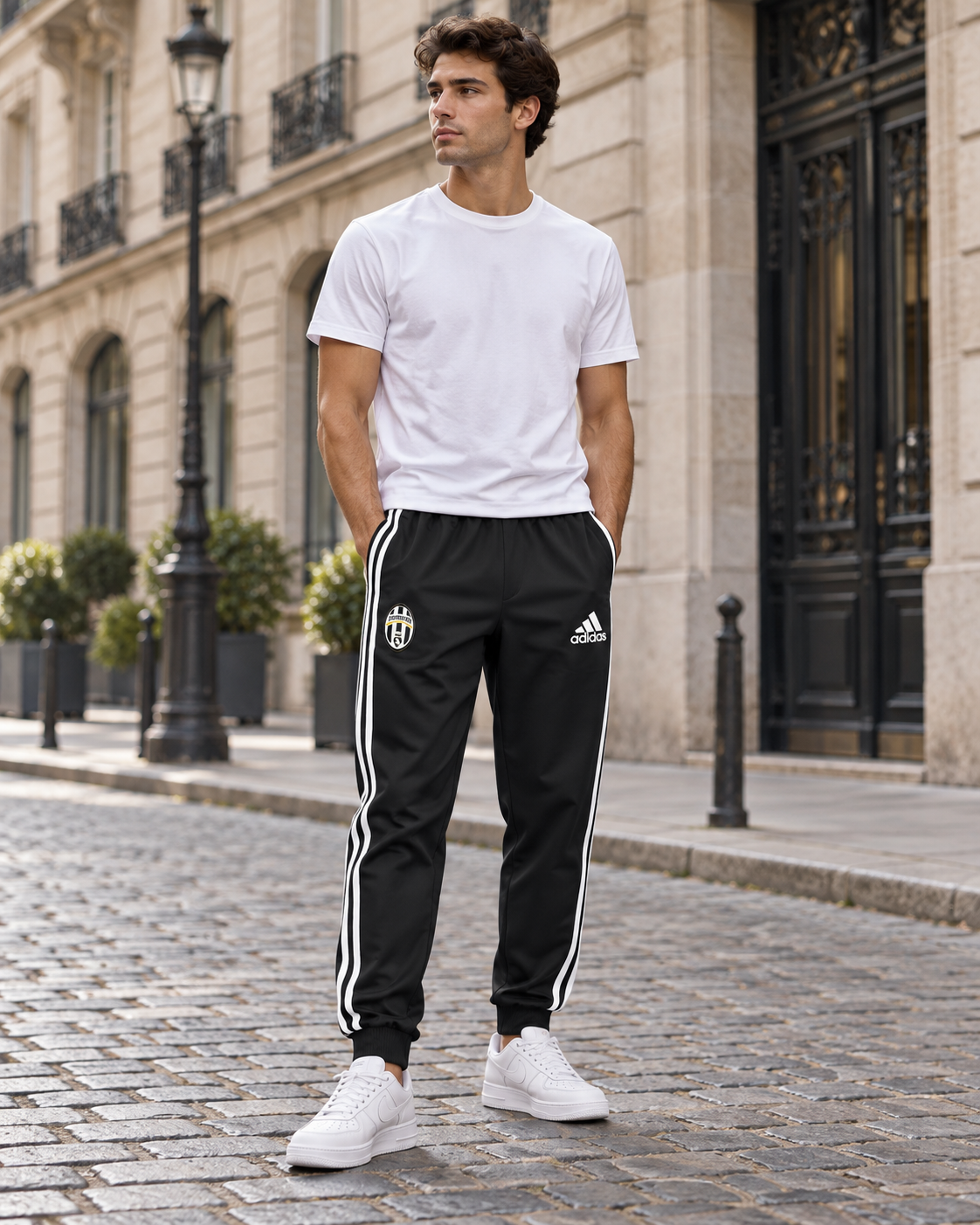 Adidas Juventus Παιδικό Παντελόνι Φόρμας Μαύρο - L
